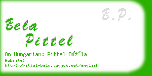 bela pittel business card